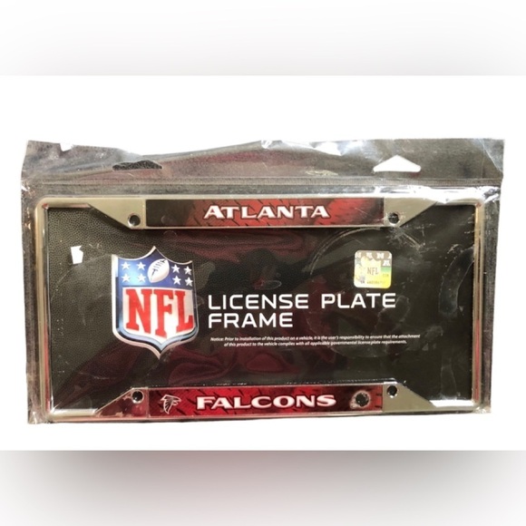 NFL Atlanta Falcons Stainless License Plate Frame Football Fan Favorite Fall - Picture 1 of 4